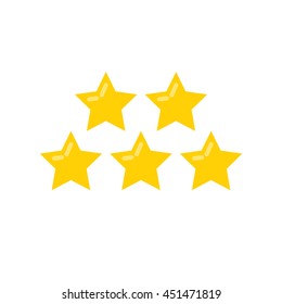 Five star icon. Flat design.