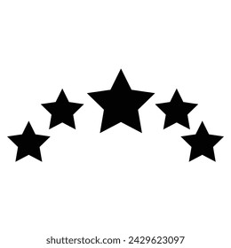 five star icon on white background. 5 star sign. Vector illustration. Eps file 536.