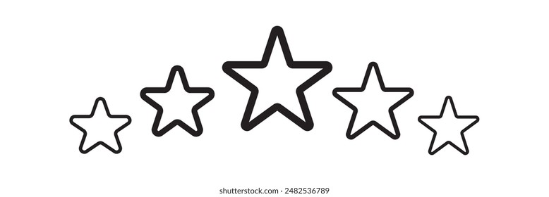 five star icon on white background. 5 star sign.
