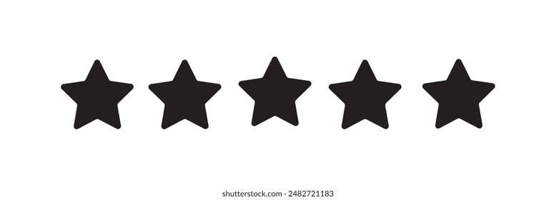 five star icon on white background. 5 star sign.