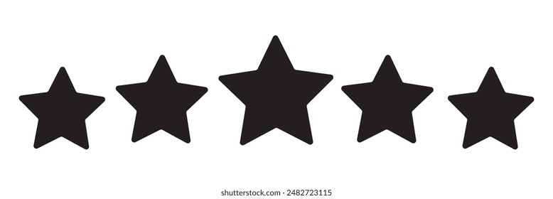 five star icon on white background. 5 star sign.Black stars full vector icon. Full icon from the collection of leaf glyphs, isolated on white background. Vector illustration can be used for web .