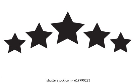 five star icon on white background. 5 star sign.