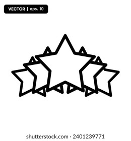 icono de cinco estrellas, icono de clasificación o retroalimentación. vectores 10