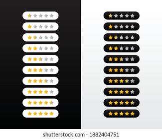 Clasificación de iconos de cinco estrellas para la interfaz de usuario de su sitio web y aplicaciones