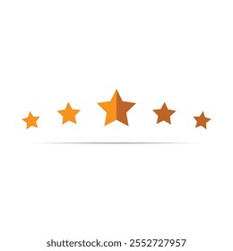 ícone de cinco estrelas, ícone de revisão com classificação de estrelas, ilustração vetorial