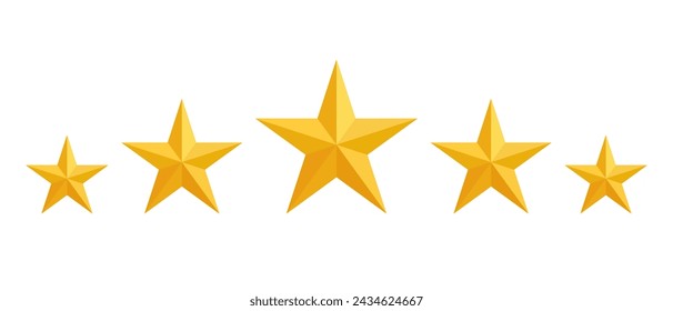 Five star icon in trendy style. Customer satisfaction feedback vector