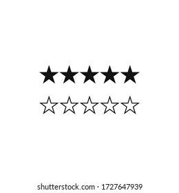 Emisor de cinco estrellas. Signo de estrellas de clasificación rellenado y de contorno
