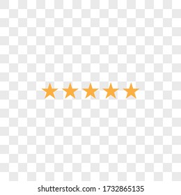 Five star icon vector. Rating sign