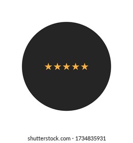 Five star icon vector. Rating sign