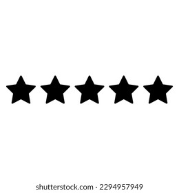Five star icon vector. Rating sign illustration on white background..eps