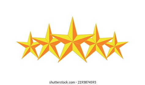 five star icon vector. yellow stars