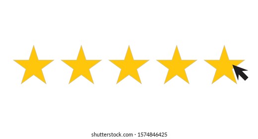 five star icons for consumer satisfaction ratings, 5 star shape	
