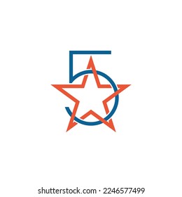 Five star logo design 5 star icon vector design