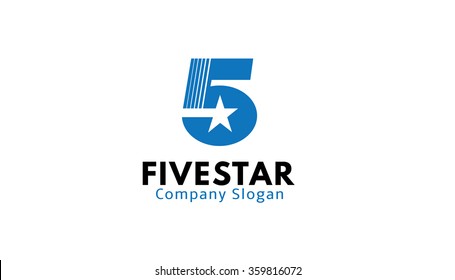 Five Star Logo Design Illustration 