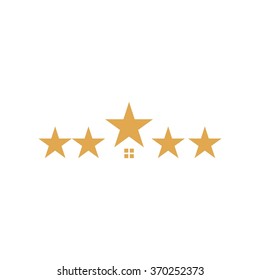 five star logo vector. home logo vector.