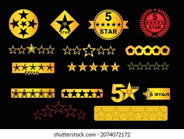 Plantilla de diseño de iconos y logotipo nuevo de cinco estrellas