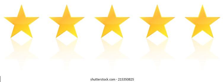 Five Star Product Quality Rating With Reflection