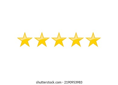 Five star product rating review flat icons for apps and web. Five stars icon vector