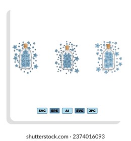 Five star product rating review flat icon for apps and websites