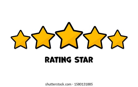 Five star ranking in a flat style. Vector illustration