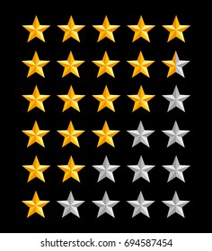 Five star ranking icons