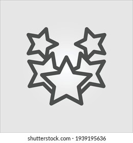 Icono aislado de clasificación de cinco estrellas