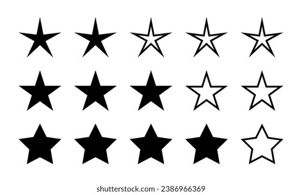 Five star rate icon vector in variation style