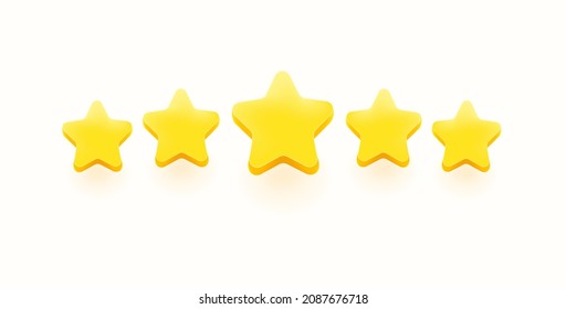 Five star rating 3d vector clipart 