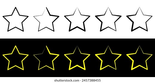 Five star rating badge, review rating, customer feedback.