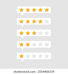 Five star rating customer product review, rate us Customer feedback concept. Vector illustration