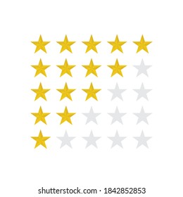 Ilustración vectorial de icono de revisión de cliente de clasificación de cinco estrellas