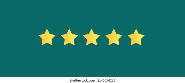 Five star rating, Customer five star review vector illustration in modern trendy style. Vector eps10. 