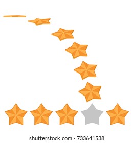 Five star rating. Different ranks