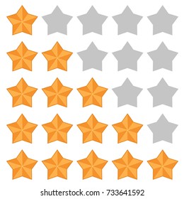 Five star rating. Different ranks