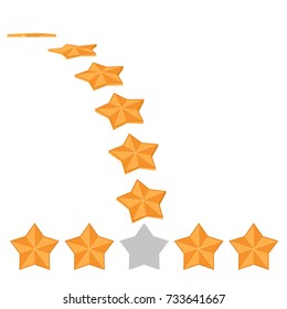 Five star rating. Different ranks
