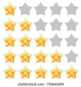 Five star rating. Different ranks