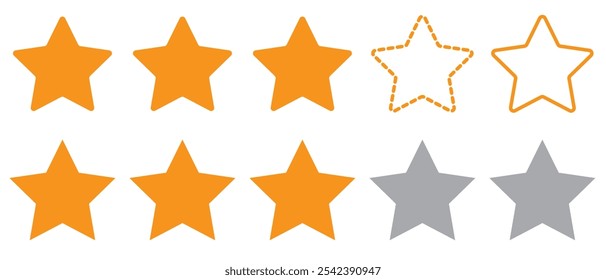 Five star rating goal. Quality feedback satisfaction concept. Achievement award survey reputation review satisfaction score symbol.