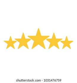 Five star rating. Golden stars. Template design for web or mobile app. Vector illustration