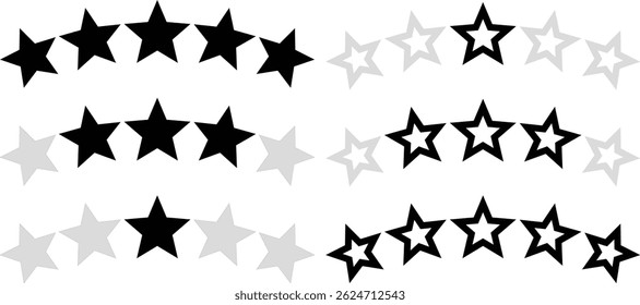 Five Star rating with icon. Customer satisfaction meter with star. Give Excellent feedback digital review icon. Quality rank set. Best choice illustration. Touching for Rating.