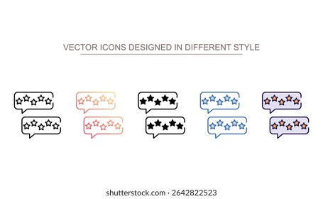 Five Star Rating icon design with white background stock illustration
