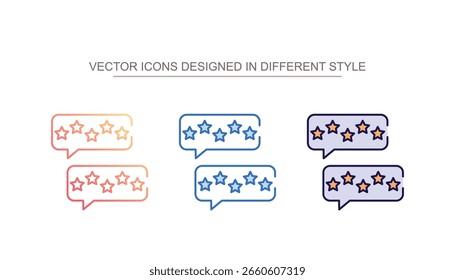 Five Star Rating icon design with white background stock illustration