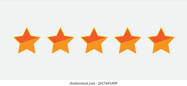Five Star Rating Icon – Flat Review and Feedback Stars Graphic Design