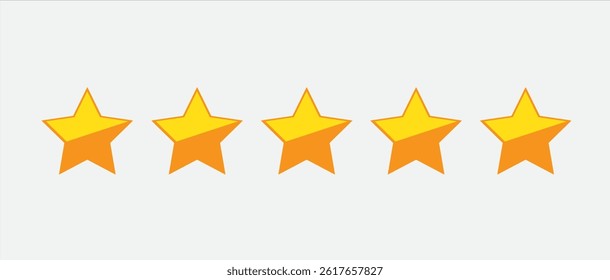 Five Star Rating Icon – Flat Review and Feedback Stars Graphic Design