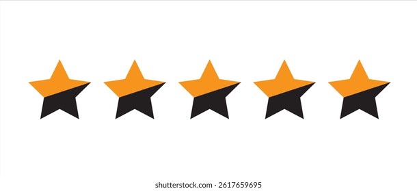Five Star Rating Icon – Flat Review and Feedback Stars Graphic Design