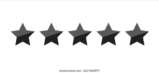 Five Star Rating Icon – Flat Review and Feedback Stars Graphic Design