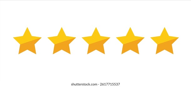 Five Star Rating Icon – Flat Review and Feedback Stars Graphic Design