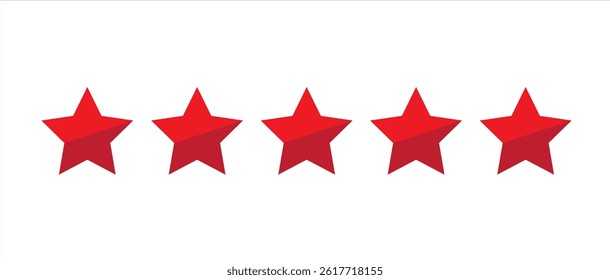 Five Star Rating Icon – Flat Review and Feedback Stars Graphic Design