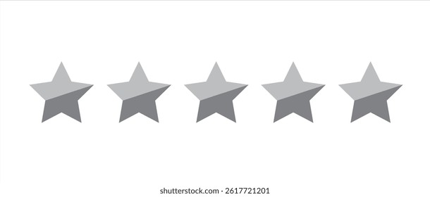 Five Star Rating Icon – Flat Review and Feedback Stars Graphic Design