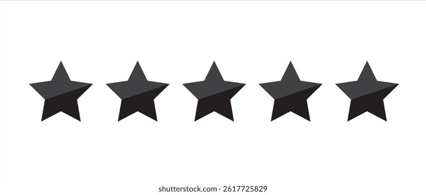 Five Star Rating Icon – Flat Review and Feedback Stars Graphic Design