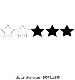 Five star rating icon in isolation on white background